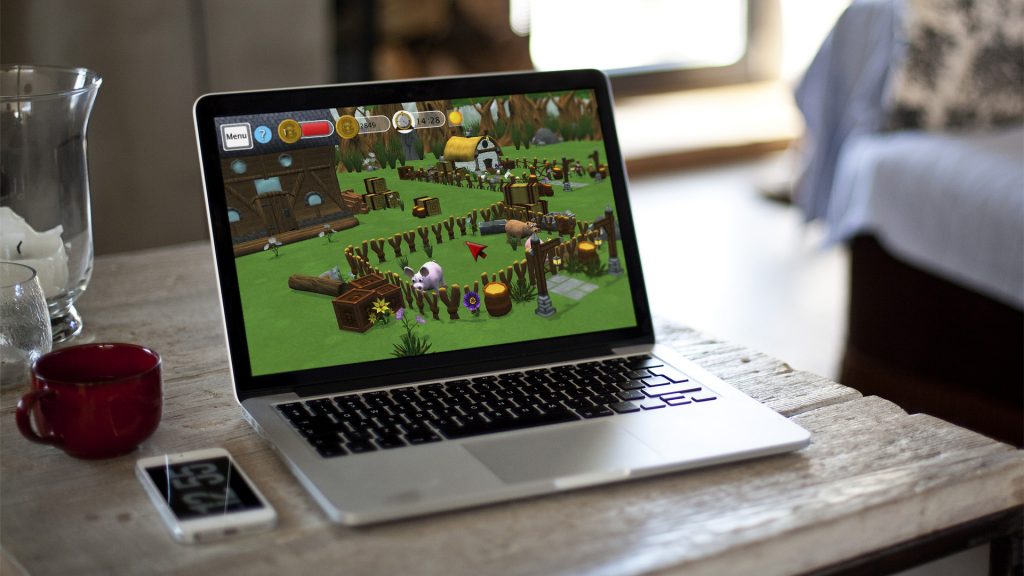 Mendel's Farm Running On Laptop